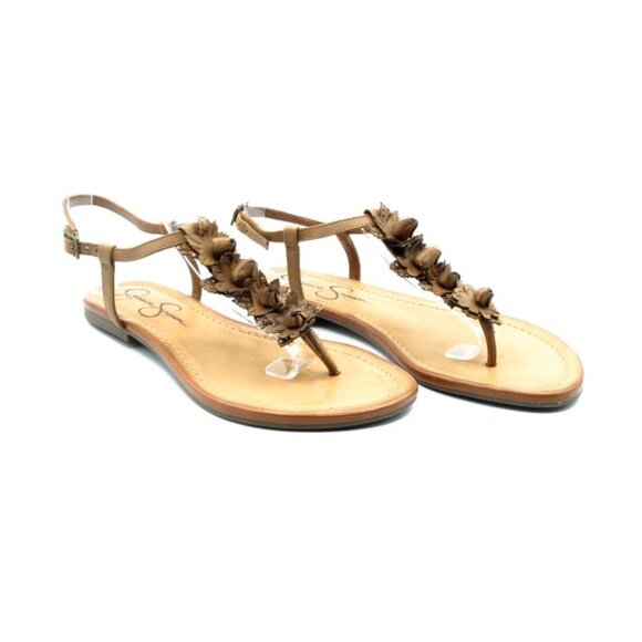 NEW Jessica Simpson Flower Sandals- Tan (Size 7.5) - Picture 2 of 6